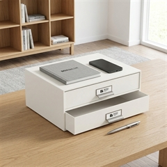 Birger skuffedarium med 2 skuffer fra Bigso Box of Sweden i farven hvid.